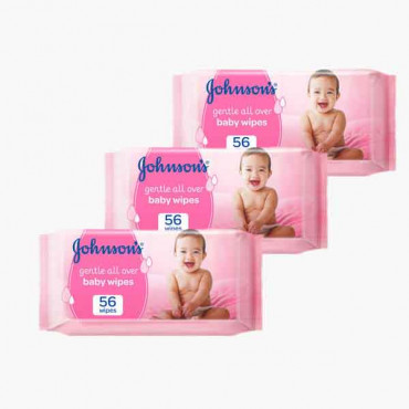 J&J BABY  WIPES GENTLE CLEANING 56 S 2+1 FREE 0