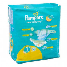 PAMPERS SAF S1 21'S CP NEW بامبرز حفاضات الاطفال حجم1 -21 حبة