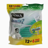 SCHICK EXACTA 2 SENSITIVE RAZOR 12+6FREE شفرات حلا..