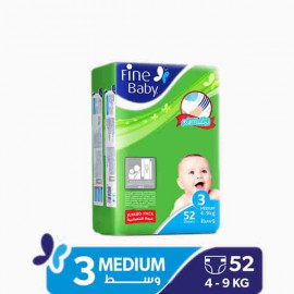 FINE BABY MEDIUM (JUMBO) 58'S/52S فاين بيبي حفاضات الاطفال وسط -عبوة كبيرة- 58 حبة