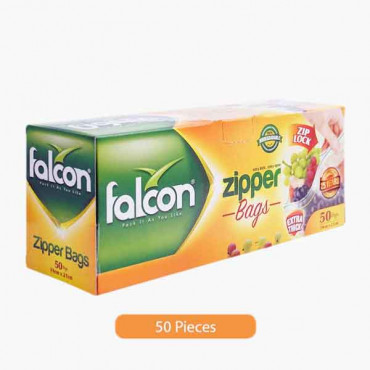 FALCON FR BAG ZIPPER 18X21CM(SML) فالكون اكياس للتبريد 50 حبة 18X21 