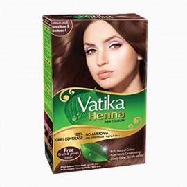 VATIKA HENNA HAIR COLOURS NATURAL BRWN 4 فاتيكا كريم صبغ الشعر / البني المتوسط 