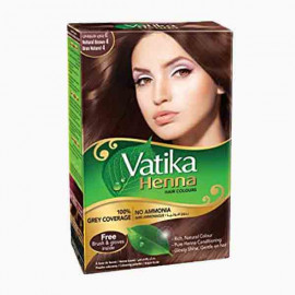 VATIKA HENNA HAIR COLOURS NATURAL BRWN 4 فاتيكا كريم صبغ الشعر / البني المتوسط