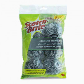 SCOTH BRITH STEEL SPIRAL 6 FAMILY PACK سكوتش برايت اسفنج معدني حلزوني 6 قطع