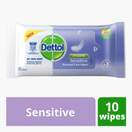 DETTOL WIPES SENSITIVE 10'S ديتول مناديل مضادة للبكتيريا سينسيتيف  10 حبات