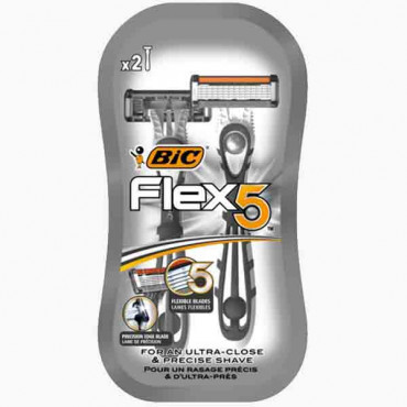BIC SH M FLEX 5 COMFORT BLISTER 2'S شفرات حلاقة كبيرة2