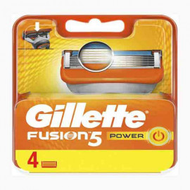 GILLETTE FUSION POWER BLADES 4'S جيليت شفرات الحلاقة فيوجن باور 4 حبات