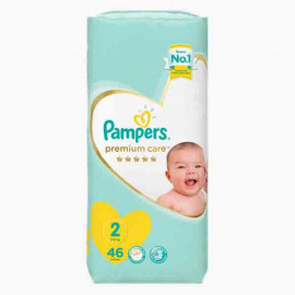 PAMPERS PC S2 46 MIP بامبرز حفاضات عناية مميزة حجم 2/ 46 حبة