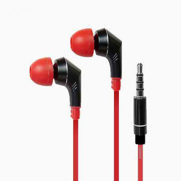 ISOUND EARPHONE W/MIC -BLACK/RED EM-100 0