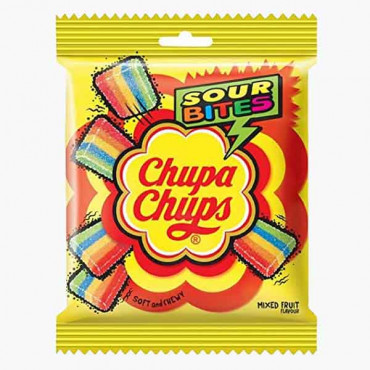 CHUPA CHUPS SOUR BITES MIXED  FRUIT POUCH 90GM 0