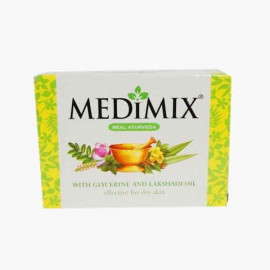 MEDIMIX SOAP WITH GLYCERIN&LAKSADI OIL 125GM صابون ميدميكس زيت الغلسرين ولاكسادا 
