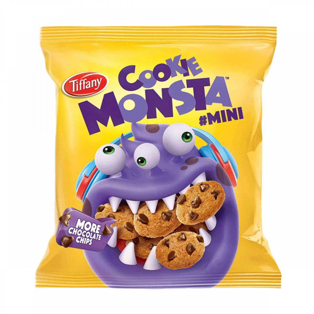 TIFFANY COOKIE MONSTA MINI CHOCOCHIP 32GMتيفاني كوكي مونستا ميني شوكلاتة 12*32جرام